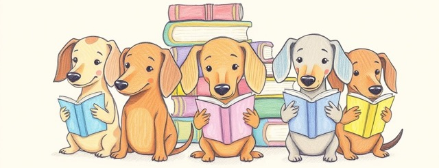 Таксы читают книжки